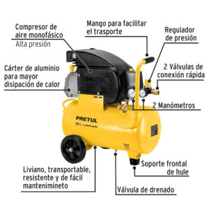 COMPRESOR 20 Lts 2.5 HP   135 PSI  PRETUL 23065